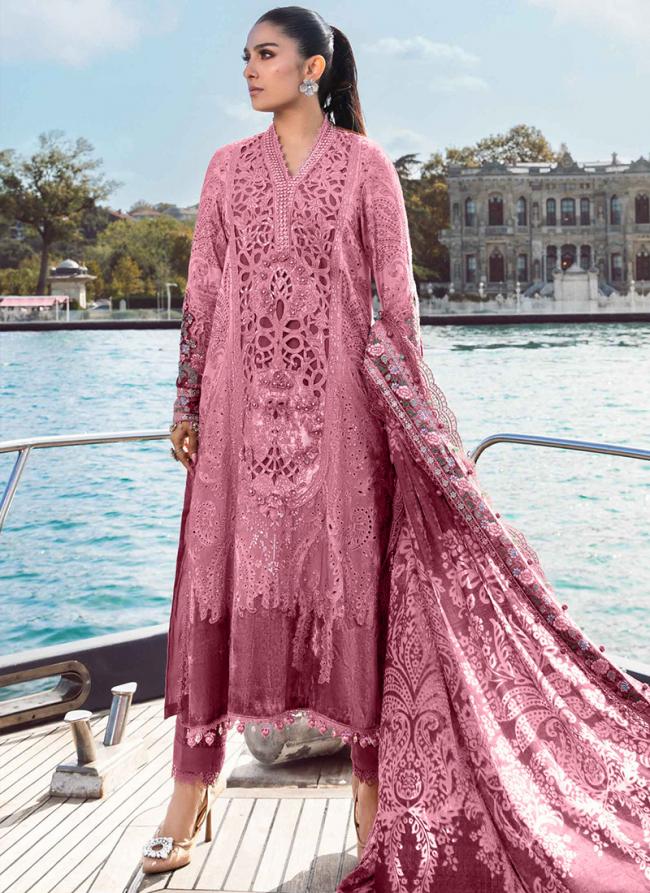 Georgette Pink  Festival Wear Embroidery Work Pakistani Suit